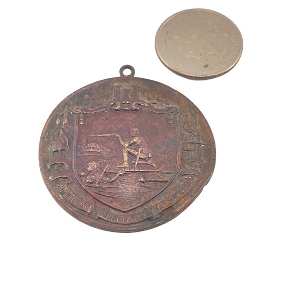 Antique American Military Engineers Medallion Circa 1920 Bronze Handmade Found A - Picture 6 of 6